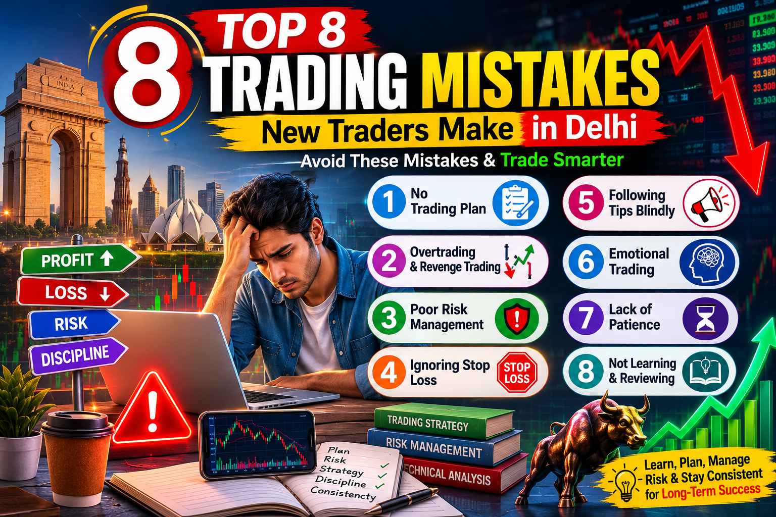 Top 8 Trading Mistakes New Traders Make in Delhi 